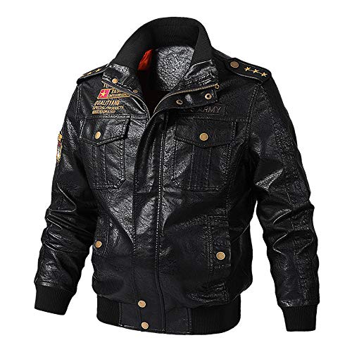 Nightborne Herren Lederjacke Retro Blousons (schwarz,M) von Nightborne