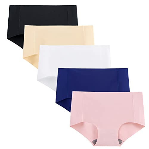 Nightease Damen Komfort Seamless Unterwäsche Slips Packung mit 5 Stück No Show Knicker Panties (L, Multi2) von Nightease