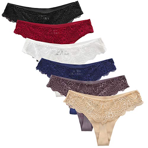 Nightease Damen String Tangas Seamless Ice Silk Weiche Unterwäsche 6er Pack (S, Stil2) von Nightease