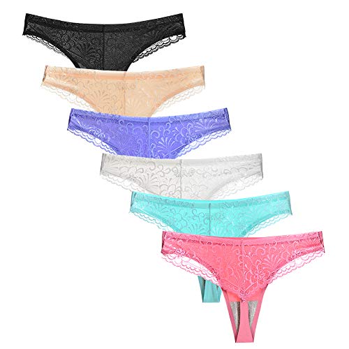 Nightease Damen String Tangas Seamless Ice Silk Weiche Unterwäsche 6er Pack (XL, Stil2) von Nightease