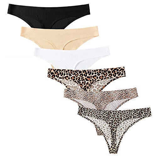 Nightease Damen String Tangas Seamless Ice Silk Weiche Unterwäsche 6er Pack (XL, Stil5) von Xamic