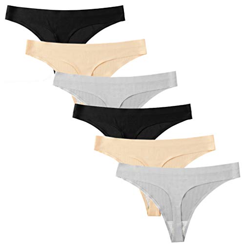 Nightease Damen String Tangas Seamless Ice Silk Weiche Unterwäsche 6er Pack (XL, Stil6) von Nightease