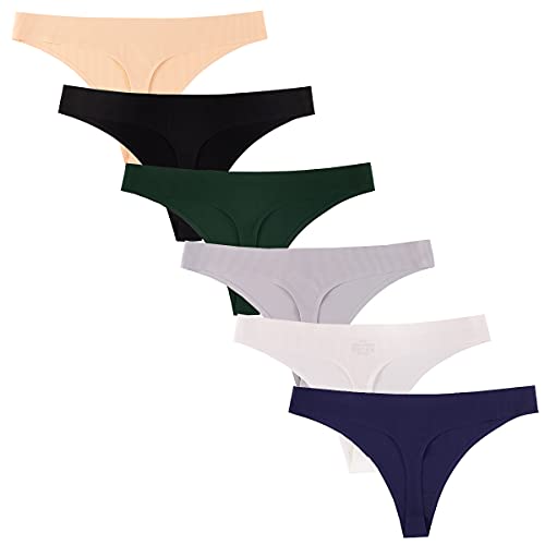 Nightease Damen String Tangas nahtlos Seamless Weiche Microfaser Unterwäsche 6er Pack (S, Stil9) von Nightease