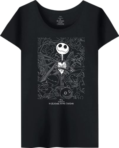 Nightmare Before Christmas Damen Wojackdts022 T-Shirt, Schwarz, XXL von Nightmare Before Christmas