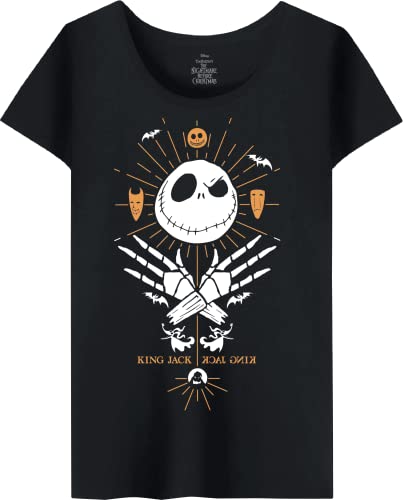 Nightmare Before Christmas Damen Wojackdts026 T-Shirt, Schwarz, Large von Nightmare Before Christmas