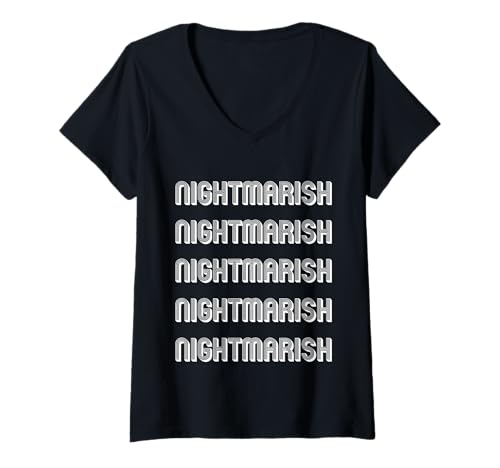 Damen Albtraumhaft T-Shirt mit V-Ausschnitt Damen Albtraumhaft T-Shirt mit V-Ausschnitt von Nightmarish Apparel