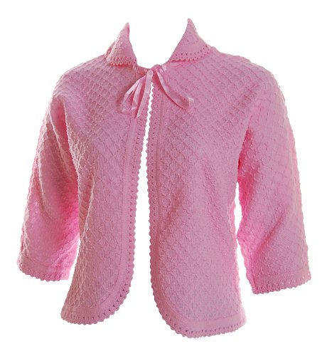 Nightwear Heaven Damen Bettjäckchen Bolero Strickjacke Kurzarm Rundhalsausschnitt Casual Herbst Winter Himmelblau Mintgrün Rosa von Nightwear Heaven