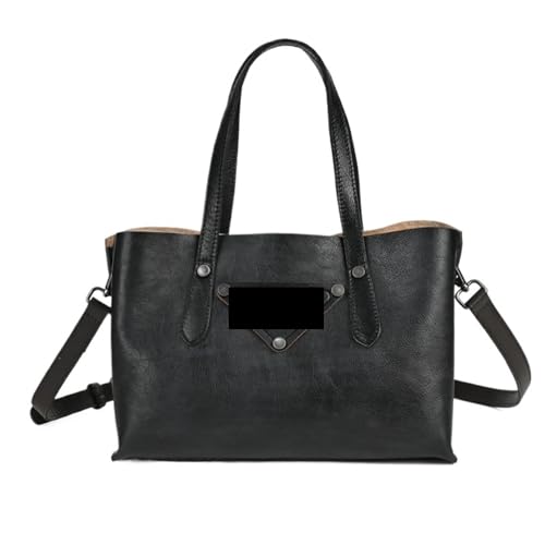 Groß Lederhandtasche Schultertasche Leder Damen Handtasche Vintage Rindsleder Große Kapazität Crossbody Reisetasche Weibliche Solide Schulter Tragetaschen(2) von NihaoWXM