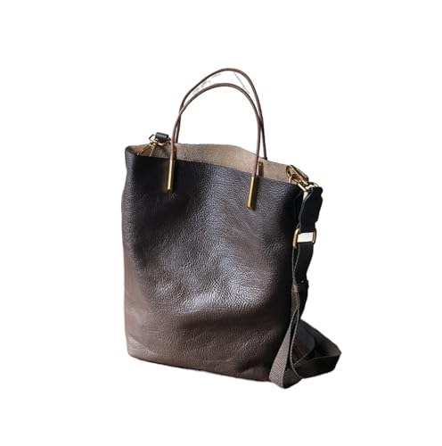 NihaoWXM Groß Lederhandtasche Schultertasche Eimer Leder Frauen Tasche Retro Weiche Rindsleder Handtasche Vielseitige Designer Schulter Taschen(Color 2) von NihaoWXM