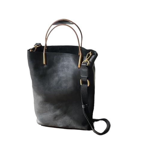 NihaoWXM Groß Lederhandtasche Schultertasche Eimer Leder Frauen Tasche Retro Weiche Rindsleder Handtasche Vielseitige Designer Schulter Taschen(Color 3) von NihaoWXM