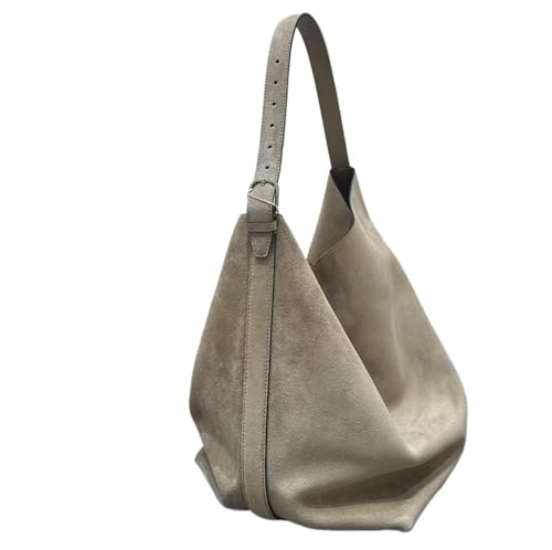 NihaoWXM Groß Lederhandtasche Schultertasche Große Kapazität Textur Frosted Damen Umhängetasche Pendler Tote Rindsleder Bucket Pouch(Yellow,L53cm W29cm H37cm) von NihaoWXM