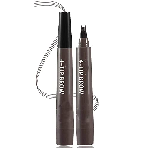 4 Points Multi-Used Waterproof Eyebrow Beard Filling Pen Kit for Man Woman, 4 Points Eyebrow Pen/Beard Pencil Filler & Brush von Nihexo