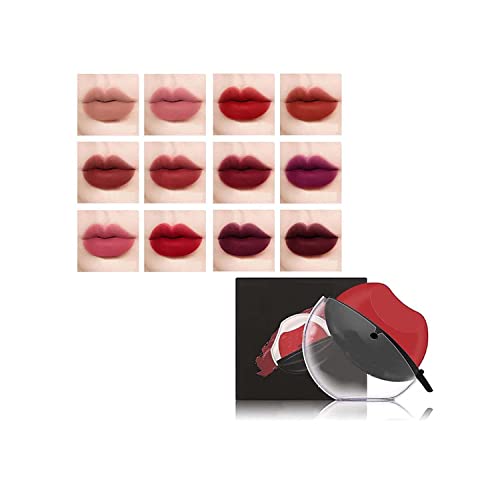 Designed For Lazy People Lip Shape Lipstick Long Lasting Waterproof Non-Stick Cup Matte Lipstick (Mixed 12 Pcs) von Nihexo