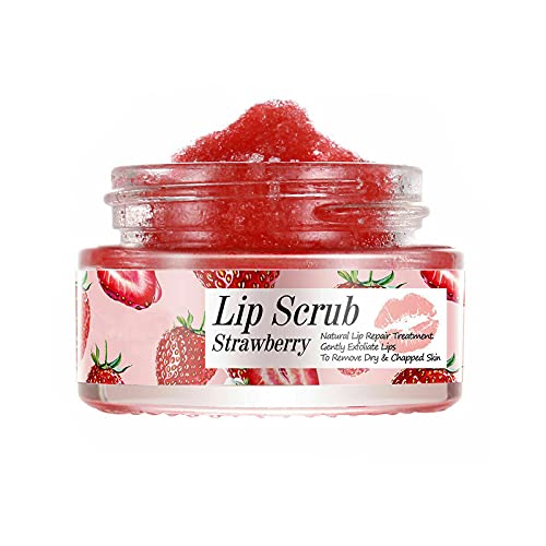 Lip Scrub,Strawberry Sugar Scrub,Lip Scrubs Exfoliator & Moisturizer,Double Effect Lip Sleep Mask with Lip Scrubs,Lip Repair Balm,Repair Lip Mask for Dry, Cracked Lips (Strawberry) von Nihexo