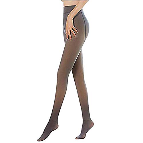 Nihexo Slimming Legs Fake Translucent Warm Fleece Pantyhose Thick Women Winter Tights - Thermal Winter Tights (Black, 220g) von Nihexo