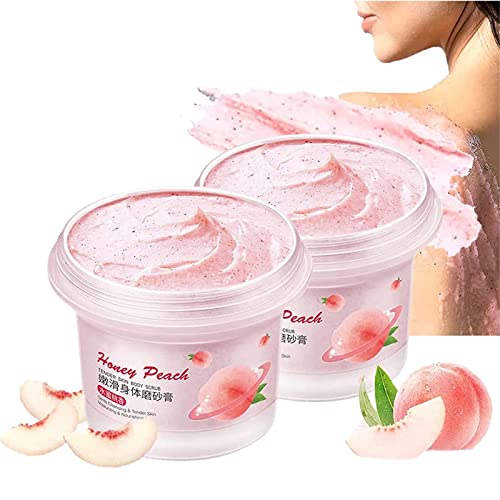 Peach Smooth & Tight Body Scrub, Exfoliating Body Scrub, Organic Body Scrubs for Women Exfoliation, Peach Clear Body Scrub, Exfoliate Brightening Organic Body Scrub (2 Pcs) von Nihexo