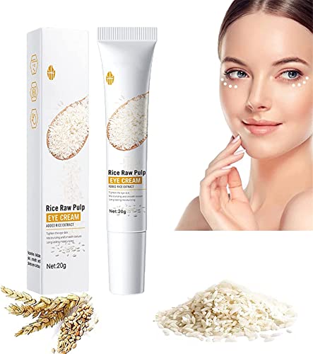 Rice Raw Pulp Eye Cream,Rice Raw Pulp Anti-Wrinkle Eye Cream,Anti-Wrinkle Eye Cream,Remove Dark Circles Make Refreshing Texture No Greasy,Eyes Serum Cream for Women & Men (1Pcs) von Nihexo