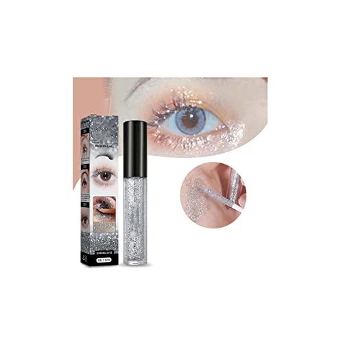 Silver Glitter Mascara, Diamond Shinning Mascara Sparkling Eyelash Mascara, Diamond Glitter Mascara Topper, 4D Glitter Lash Mascara, Natural Thickening Lengthening for Eyelashes (2Pcs) von Nihexo