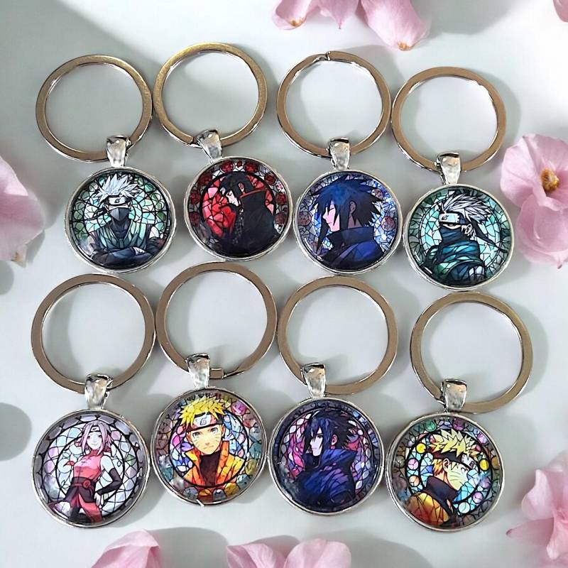 Anime Schlüsselanhänger | Naruto Kakashi Sasuke Sakura Hinata Handmade Kawaii Geschenk-Idee Cabochon Otaku Keychain von NihonCraft