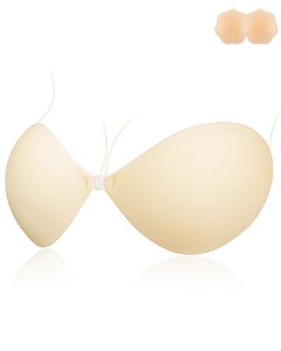 Niidor 2024 Trägerloser Rückenfreier BH, Wiederverwendbarer Push Up Sticky Boobs Adhesive Wireless Stick On Bras mit 2 Nippelabdeckungen Niidor 2024 Trägerloser Rückenfreier BH, Wiederverwendbarer Push Up Sticky Boobs Adhesive Wireless Stick On Bras mit 2 Nippelabdeckungen von Niidor