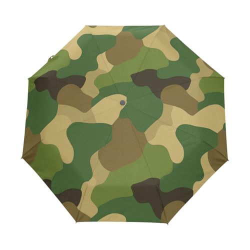 Altes Tarnmuster Grün Regenschirm Taschenschirm Kinder Jungen Mädchen UV-Schutz Auf-Zu Automatik Umbrella Verstärkt Winddichte Zusammenklappbar von Niigeu