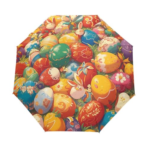 Cartoon Tupfen Ei Regenschirm Taschenschirm Kinder Jungen Mädchen UV-Schutz Auf-Zu Automatik Umbrella Verstärkt Winddichte Zusammenklappbar von Niigeu