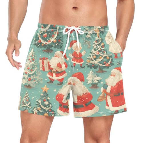 Cartoon Weihnachten Weihnachtsmann Herren Badeshorts Badehose mit Mesh-Futter Boardshorts für Männer Surf Schwimmhose Sporthose von Niigeu