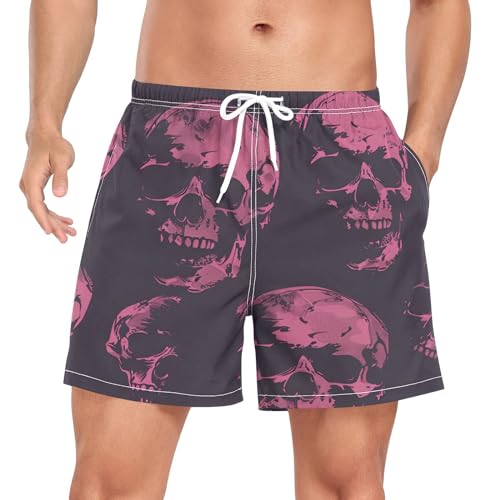 Cartoon Zuckerschädel Lila Herren Badeshorts Badehose mit Mesh-Futter Boardshorts für Männer Surf Schwimmhose Sporthose von Niigeu