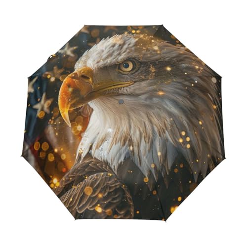 Feuerwerk Flammenadler Vogel Regenschirm Taschenschirm Kinder Jungen Mädchen UV-Schutz Auf-Zu Automatik Umbrella Verstärkt Winddichte Zusammenklappbar von Niigeu