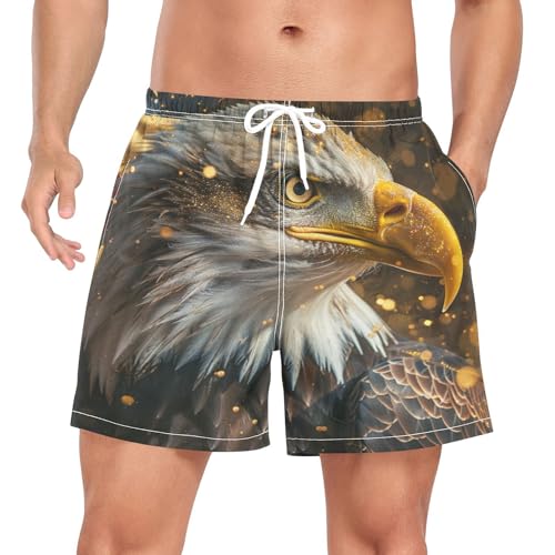 Kunst Tier Adler Vogel Herren Badeshorts Badehose mit Mesh-Futter Boardshorts für Männer Surf Schwimmhose Sporthose von Niigeu
