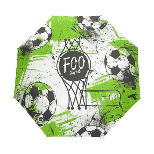 Kunstfußball Fußballbälle Regenschirm Taschenschirm Kinder Jungen Mädchen UV-Schutz Auf-Zu Automatik Umbrella Verstärkt Winddichte Zusammenklappbar von Niigeu