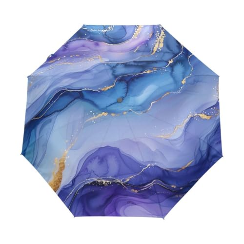 Marmor Kupfer Metallic Lila Regenschirm Taschenschirm Kinder Jungen Mädchen UV-Schutz Auf-Zu Automatik Umbrella Verstärkt Winddichte Zusammenklappbar von Niigeu