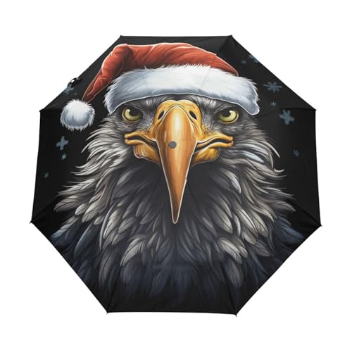 Weihnachtsschmuck Adler Vogel Regenschirm Taschenschirm Kinder Jungen Mädchen UV-Schutz Auf-Zu Automatik Umbrella Verstärkt Winddichte Zusammenklappbar von Niigeu