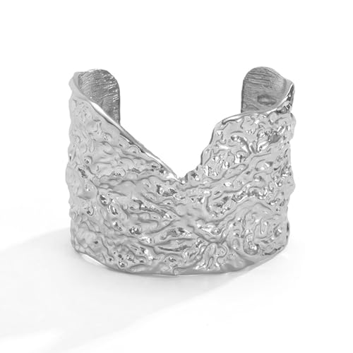 Niiyen Offener Armreif GroßearmbäNder für Mädchen, Manschette Armband für Frauen, unregelmäßig öffnen Breiter Damen Armspange Manschette Armreif Open Front Armband (Einheitliche Größe) von Niiyen