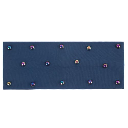 Damen-Haarband, Baumwolle, flach, Perlen, Strass, Stirnbänder, Mädchen, Stretch-Haarband, Turban, mehrfarbig, Marineblau, W von Niiyyjj