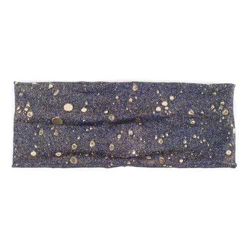 Damen Haarband, metallisch, breit, elastisch, geknotet, Turban, gestrickt, Schleife, Haarband, Marineblau, 1 von Niiyyjj