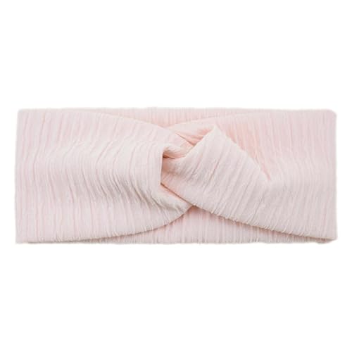 Damen-Stirnband, gestreift, geknotet, handgefertigt, Sport, elastisch, Turban-Bandage, solides Yoga-Haar-Accessoire, Hellrosa von Niiyyjj