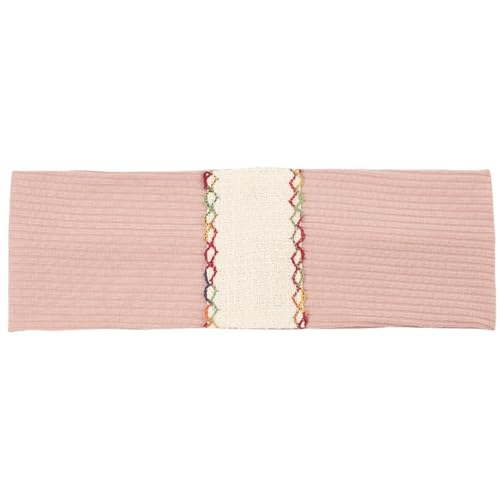 Einfarbiges, elastisches Haarband für Damen, weiches Gurtband, Kopfbedeckung, einfarbiges Haarband, Turban, Weiß / Rosa von Niiyyjj