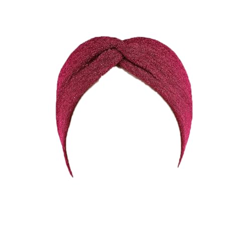 Einfarbiges gedrehtes Damen-Stirnband, Turban-Haarband, weich, elastisch, Sport-Stirnbänder, Rosarot von Niiyyjj