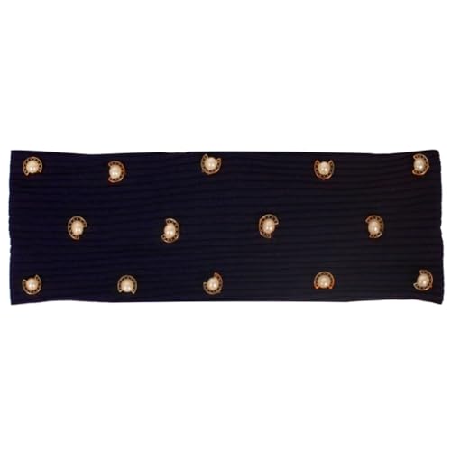 Elastisches Haarband für Damen, mit Perlen, modisch, gerippt, weich, gestrickt, Kopfbedeckung, wärmeres Haarband, Bandanas, Marineblau von Niiyyjj