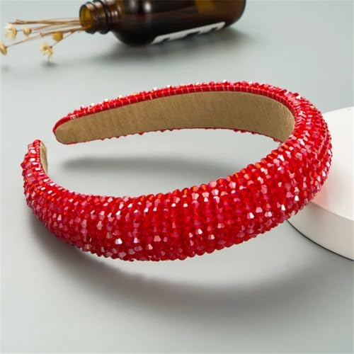 FG353 Damen-Haarbänder, weich gepolstert, Strass, Brautschmuck, rot, Serie Party, Hochzeit, Haarschmuck von Niiyyjj