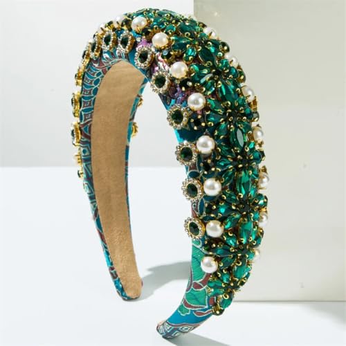 GN8 Damen-Haarband, Strass, Perlen, gepolstert, Schmuck, Kette, Haarband, handgefertigt von Niiyyjj