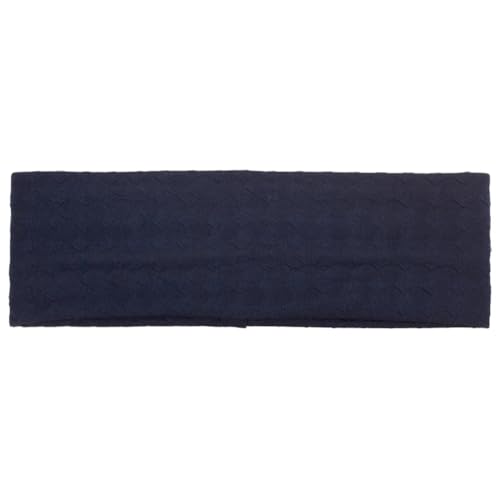 Lässiges flaches Damen-Stirnband, Gitterdruck, Haarband, Yoga, Sport, Kopfbedeckung, gestrickt, elastisch, Turban, Marineblau von Niiyyjj