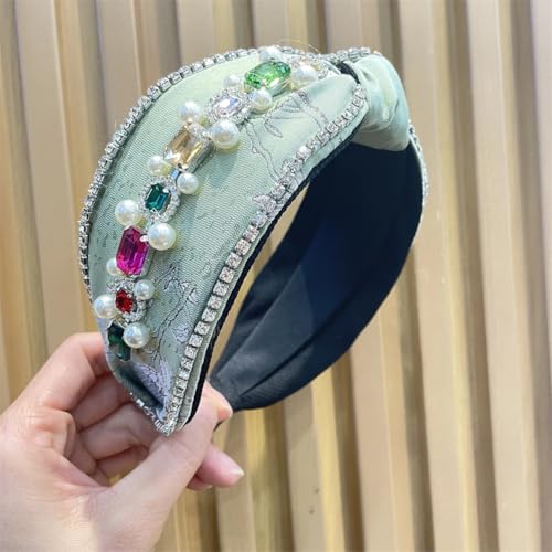 Niiyyjj Breite Stirnbänder für Damen, Strass, Kopfknoten, handgefertigter Schmuck, modisches Haarband, leicht, GN8 von Niiyyjj