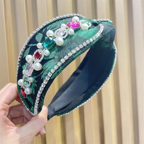 Niiyyjj Breite Stirnbänder für Damen, Strass, Kopfknoten, handgefertigter Schmuck, modisches Haarband GN8 von Niiyyjj