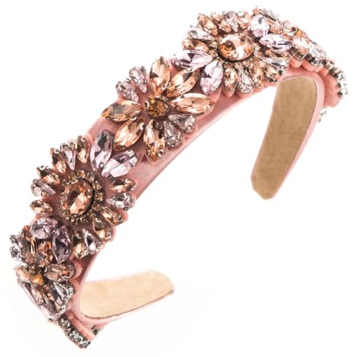 Niiyyjj Breiter Haarreif für Damen, mit Strasssteinen, Vintage-Stil, bunter Schmuck, verziert von Niiyyjj