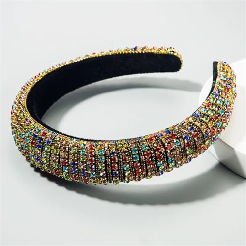 Niiyyjj Buntes Strass-Stirnband für Damen, weich gepolstert, Pailletten-Kette, Haarschmuck, mehrfarbig von Niiyyjj