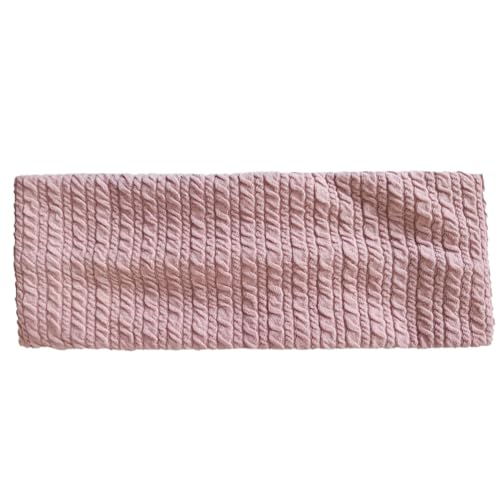 Niiyyjj Damen Haarbänder mit Faltenmuster, gerippt, einfarbig, gestrickt, elastisch, weich, Turban, Rosa von Niiyyjj