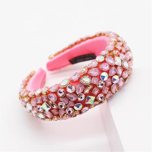 Niiyyjj Damen-Haarbänder mit Strasssteinen, gepolstert, handgefertigt, für Hochzeit, Party, Stirnband, weiches Haar-Accessoire, 6 Stück von Niiyyjj