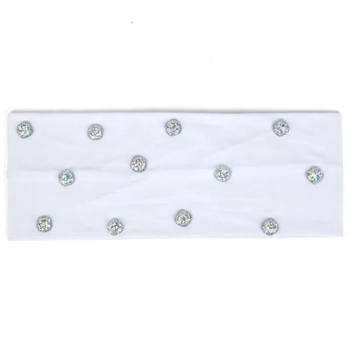 Niiyyjj Damen-Haarbänder mit Strasssteinen und Perlen, Baumwolle, einfarbig, dehnbar, lässig, Weiß / Silber von Niiyyjj